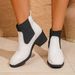 Women's Mid Heel Ankle Boots Chunky Patent Leather Martin Plus Size 43 European American Style Winter_vogvips.com