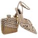 Fashion sexy women's shoe bag set lace mesh fabric ankle strap fringe rhinestone decoration_vogvips.com