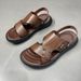Sandals Men In Summer 2025, Leather For Men, Soft Soled Casual Beach Shoes, Non Slip Dual-Use Sandals, Dad Sandals_vogvips.com