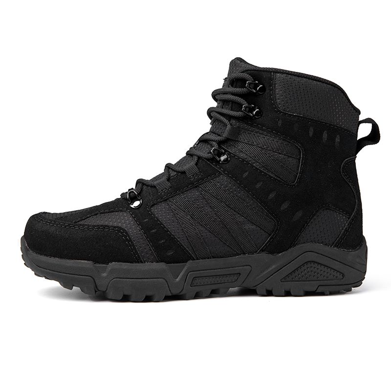 Outdoor High-top Boots Men Thick-soled Anti-slip Combat Boots Men Soft Durable Casual Lace-up Comfortable Hiking Shoes Men_vogvips.com