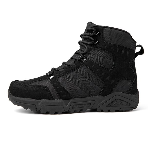 Outdoor High-top Boots Men Thick-soled Anti-slip Combat Boots Men Soft Durable Casual Lace-up Comfortable Hiking Shoes Men_vogvips.com