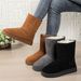 New Year's Edition Mid-Calf Plus-Size Fur-Integrated Winter Boots With Thicker Padding And Cozy Fleece For Casual Wear In Foreign Trade_vogvips.com