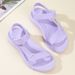 2025 Summer New Thick-Soled Sandals, Non-Slip Soft Sole, Velcro Closure, Casual Beach Shoes, Solid Color Versatile_vogvips.com