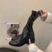 Mid-Calf Western Cowboy For Women, Niche Short White Knight French Long Boots, Spring And Autumn Single Boots_vogvips.com