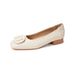 French Light Mouth Single Shoes Women's Thick Heel With Skirt Square Head One Pedal Woven Grandma Shoes_vogvips.com
