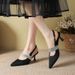 Summer New Women's Fashion High Heels, Versatile Stiletto, Shallow Pointed Toe, Back Strap, Rhinestone Enclosed Toe_vogvips.com