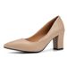 Business Professional High Heels For Women, Formal Pointed Toe Shallow Mouth Single Matte Black Thick Heel Work Shoes,_vogvips.com