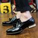 British Style Men's Business Trend Pointed Toe Korean Version Hair Stylist Tassel Slip-On Leather Shoes_vogvips.com