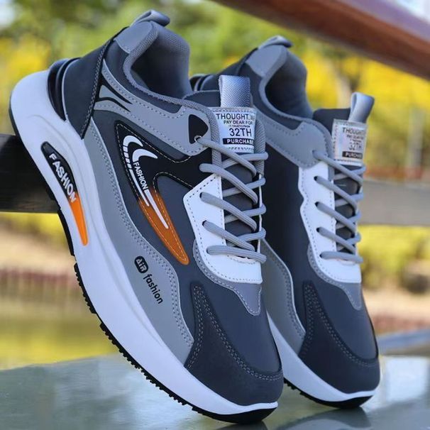 Waterproof Leather Surface Men's Spring New Style Sport Trendy All-Match Casual Dad Shoes Soft Bottom Anti-Slip_vogvips.com