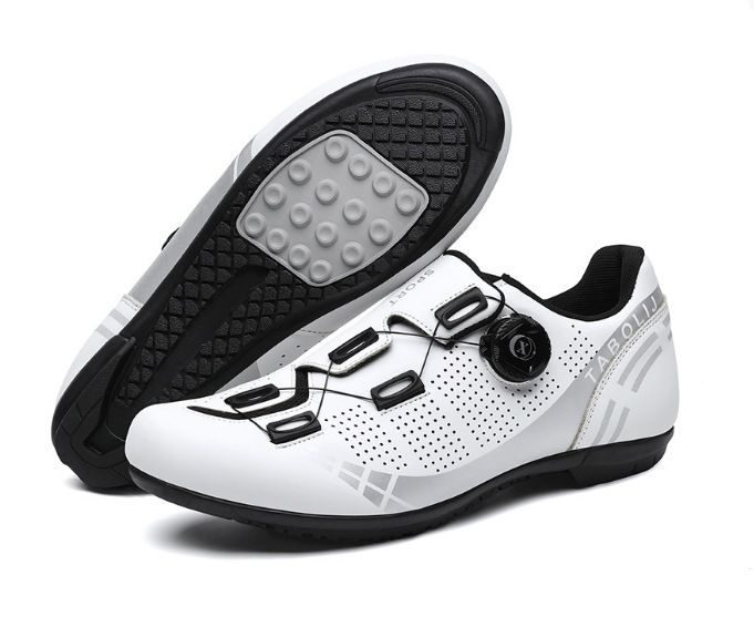 New Style Cycling Shoes With Locks, Double Buckle Lock Shoes, Men's And Women's Road Bicycle Power Shoes, Hard Bottom Mountain Bike Rubber Bottom_vogvips.com