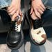26ss Unisex Horsehair Derby Milk Color Mandarin Duck Small Lace-up Chunky Heel Thick Sole Soft Leather Casual Shoes Trendy_vogvips.com