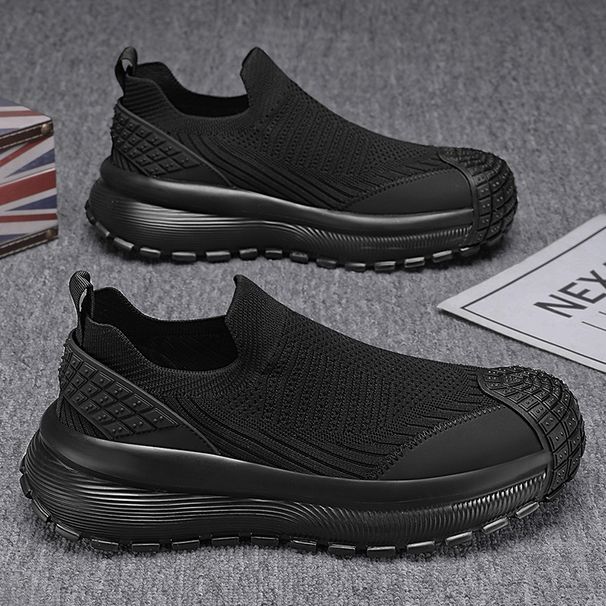 Breathable Knit Slip-On Loafers For Men - Lightweight Casual Shoes With Air Mesh & Cushioned Sole - Comfortable Walking Shoes For Teens & Adults_vogvips.com