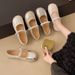 French Flat-bottomed Rhinestone Light-mouth Silver Single Shoes, Female Summer Fairy Style With Skirt One-word Mary Jane Shoes_vogvips.com