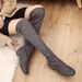 Plus Size Autumn Winter New Long High Tube Korean Style Stretch Fleece Women's Boots_vogvips.com