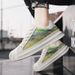 Cold-adhesive Printed Hollow Niche Ice Silk Breathable Board Broadcast Seashell Head Catwalk Work Shoes_vogvips.com