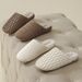 Simple Pleated Cotton Slippers, New Season, High-end Indoor Home Waterproof And Plush Warm Feeling_vogvips.com