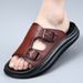 Top-layer Cowhide Slippers For Summer Outdoor Wear, Non-slip, Odor-resistant Beach Shoes, Genuine Leather High-end Men's_vogvips.com