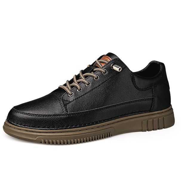 Cowhide Men's Shoes Men's Casual Leather Shoes Genuine Leather Men's One-pedal Shoes Men's Soft Leather Board Shoes Tide_vogvips.com