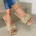 Cross-border Plus-size Square-toed Round Platform Slippers Women, 2024 European And American Style Low-heeled Casual_vogvips.com
