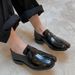 New Women's Platform Tabi Split Toe Shoes British Style Horseshoe Leather Lace-Up Loafers_vogvips.com