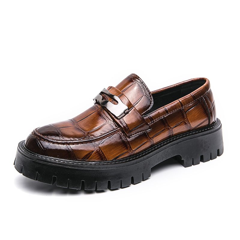 Platform New Men's Dress Leather Shoes High Classic Comfortable Pointed Toe Lace-up Business Shoes Fashion Casual Wedding Party_vogvips.com