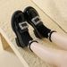 Rhinestone Square Buckle Loafers, Korean Version Of College Small Leather Shoes, Student Casual Women's Shoes, Single Shoes_vogvips.com