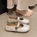 Flat Single Shoes Women's Spring Mary Jane Shoes French Gentle Style Evening Shoes Small Leather Shoes Beanie Shoes_vogvips.com