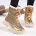 Winter Cotton Shoes For Women, High Top With Plush Insulation, Women's Snow Boots, Thick Soled Women's Cotton Boots Women's Shoes_vogvips.com