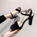 Chunky Heel One-Strap Sandals For Women High Heels Versatile Summer New Women's Shoes_vogvips.com