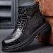 European Warm Series Martin British Style Motorcycle Mid-Top Cotton Shoes Thick-Soled Men's Work Snow Boots_vogvips.com