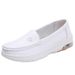 Genuine Leather White Nurses, Breathable And Non Tiring Comfortable Foot Cushion, Flat Bottom Hospital Women, Work Shoes_vogvips.com