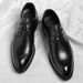 Euro Step Leather Spring New Brogue Business Trendy Men's British Style Pointed Toe Formal Shoes_vogvips.com