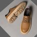 Retro Style Men's Tooling Shoes Low-top Wear-resistant Thick-soled Casual Leather Shoes Four Single Shoes_vogvips.com