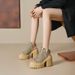 Fashionable Summer 12cm Height Increasing Hollow Woven Fishnet Shoes Design Sense Small Stature Thick Sole High Heel_vogvips.com