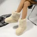 Platform Womens Round Toe Warm Thickened Plush Winter Mid-calf Boots Thick Sole Casual Comfortable Anti-slip Women Snow_vogvips.com