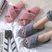 Cross Plush Autumn Winter New Indoor Warm Cotton Thickened Open-Toe Furry Slippers_vogvips.com