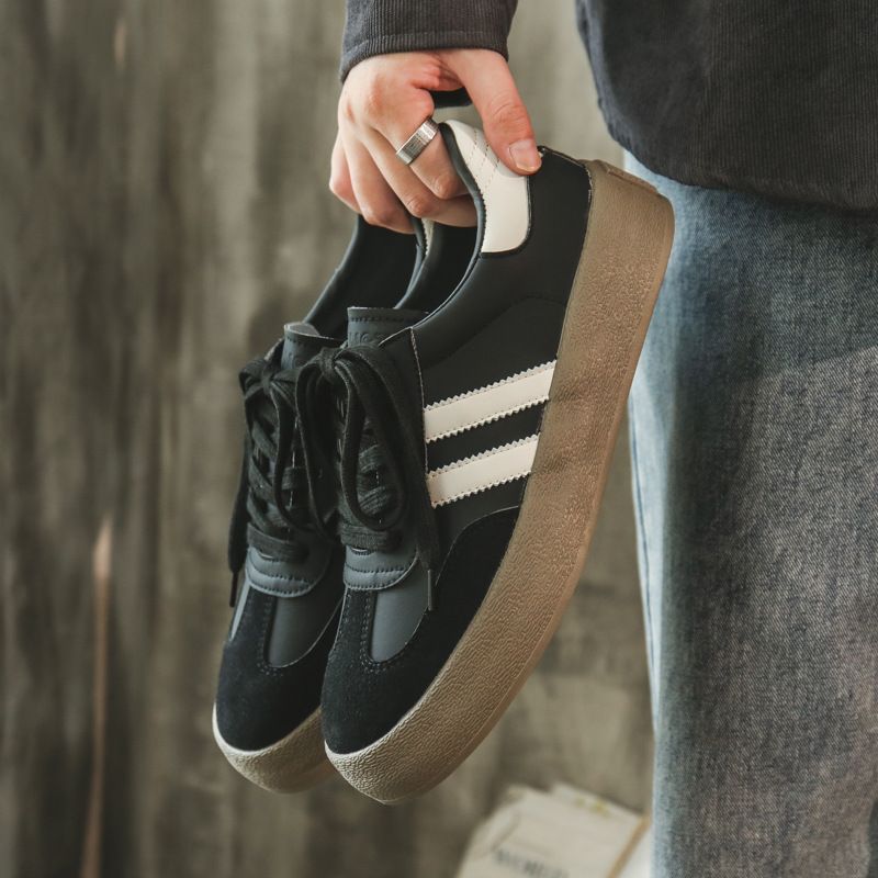 Women's Thick-Soled Casual Sneakers Genuine Leather Retro Classic Versatile Agan Training Shoes_vogvips.com
