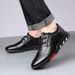 Men's Autumn Breathable Men's Casual Business Leather Shoes, Lace-up Slip-on Korean Style Work Shoes_vogvips.com