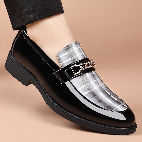 New Large Size Patent Leather Glossy Casual European And American Style Hair Stylist Pointed Toe Men's Trendy Business_vogvips.com