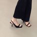 French Style High-End Feel! Women's Comfortable Work Sandals With Dress, Thin Heel, Back Strap, Black High Heels,_vogvips.com