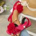 Flat Bottom Pearl Foot Sandals Women's 2026 Summer New Large Size Fashion Flower Sandals_vogvips.com