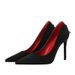 New Style Pointed Toe Stiletto Heels Metal Hollowed out Suede Women's Wedding Bridal Shoes_vogvips.com