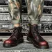 Designer Shoe Plus Size Autumn Winter Couple High Trendy Shoes British Style Black Leather Men's Mid Top Work Boots_vogvips.com