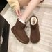 Snow Boots Women's Fur Integrated Fleece Thickened Bread Shoes Warm Cotton Shoes Women_vogvips.com