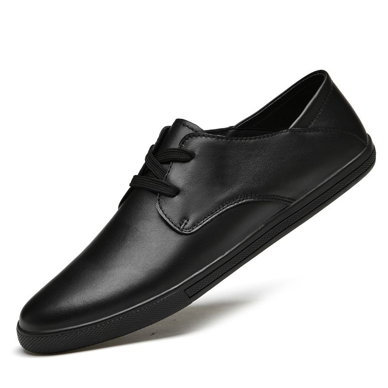 Hollow Breathable Men's Shoes British Style Casual Shoes Single Shoes Men's Shallow Mouth Lace-up Large Size Board Shoes Round Head_vogvips.com