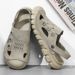 Comfortable Men's Sandals Dual-Purpose Slippers Anti-Slip Male Slides Breathable Casual Slip-On Flats Suede Leather_vogvips.com