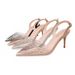 Simple Pointed Toe Pumps Transparent Rhinestone Fashion Sandals Fine Heels Air Lady Shoes_vogvips.com