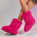 Faux Fox Fur Y2K Snow Boots Women's Winter Mid-Calf Faux Raccoon Fur Lined Boots Warm Slip-On Fashion Booties For Daily Wear_vogvips.com
