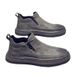 Men's Slip-On Mid-Top Zipper Casual Shoes Black Motorcycle Leather Trendy Sneakers_vogvips.com