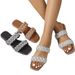 Rhinestone Chic Beach Holiday Peep-toe Flat Sandals For Women_vogvips.com